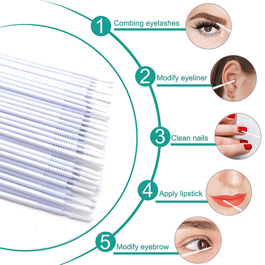 Long Tip Disposable micro applicator brushes for eyelash extensions in bag