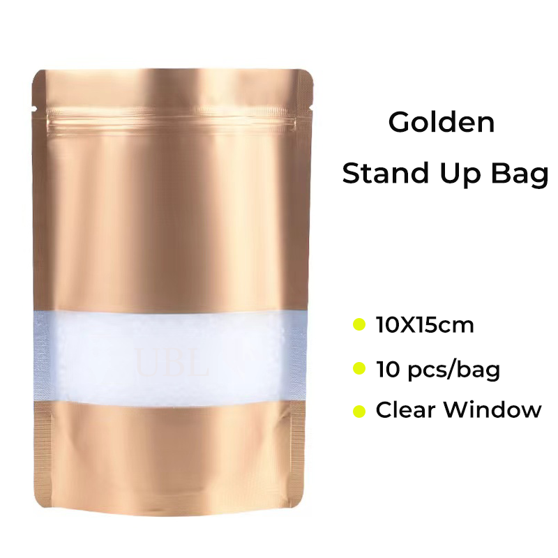 Golden Stand Up Aluminum Foil Bag 10 pcs/bag