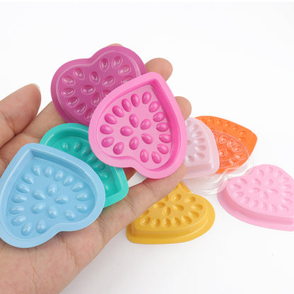 Heart Shaped  Eyelash Glue Holder  Pallet Pads -10Pieces