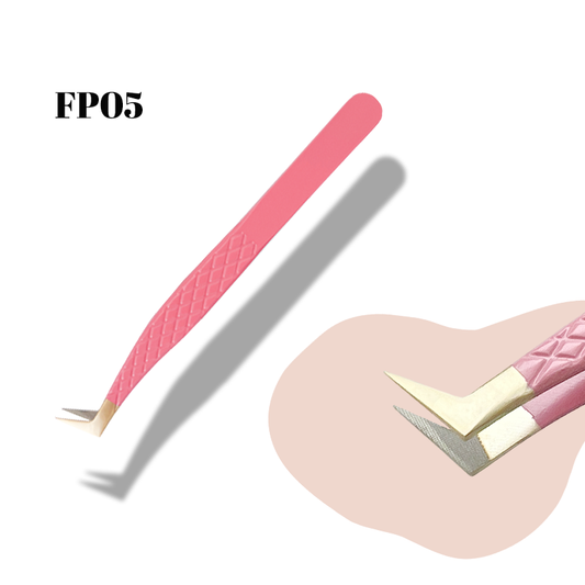 FP05-Fiber Tip Peach Lash Tweezers