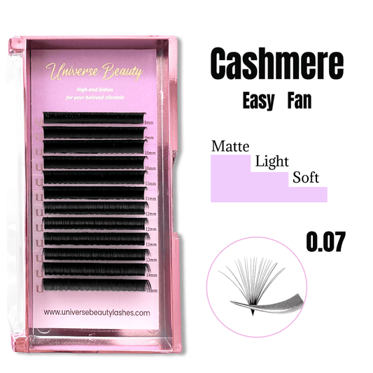 0.07MM Cashmere Easy Fan Lashes 8-15 Mix Length